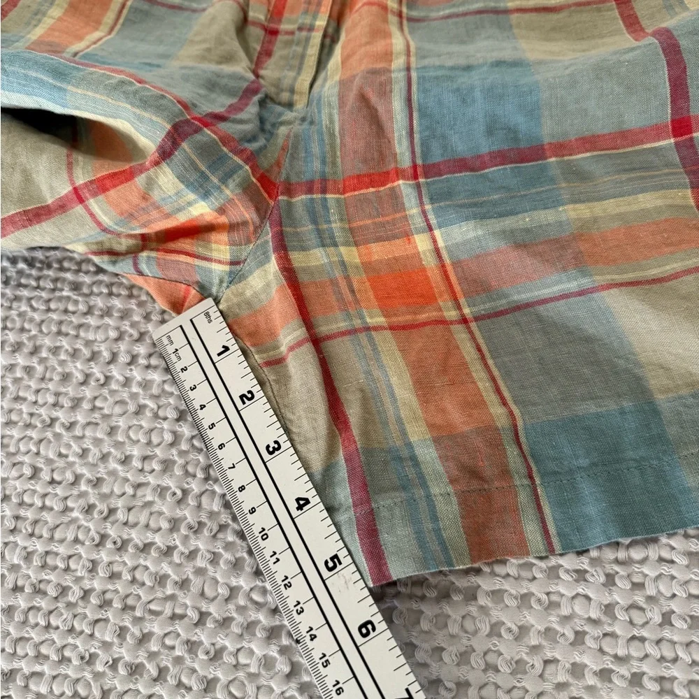 Ralph Lauren Plaid Cotton Shorts in Blue, Orange, Tan Women’s Size 12